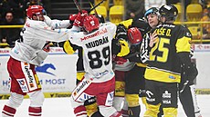 Poty�ka mezi hrá�i Hradce Králové a Litvínova.