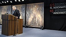 Izraelský premiér Benjamin Netanjahu se ú�astní pietního aktu k výro�í 65 let,...