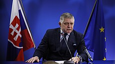 Slovenský premiér Robert Fico po summitu lídr zemí Evropské unie (19. prosince...