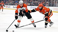 Radko Gudas napadá Owena Tippetta.