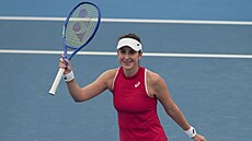 �výcarská tenistka Belinda Bencicová po vít�zném duelu s Francouzkou Chloe...