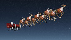 Santa Claus a jeho sobí sp�e�ení v aplikaci Flightradar24. (23.prosince 2024)