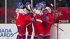 �e�tí junio�i se radují z gólu proti Slovensku.