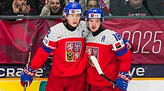 Eduard �alé se raduje s Mat�jem Ma�talí�ským po tref� proti Slovensku.