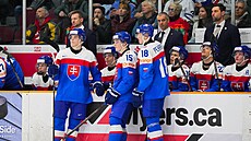 Nep�íjemná nálada na st�ída�ce slovenských junior� b�hem utkání s Kazachstánem