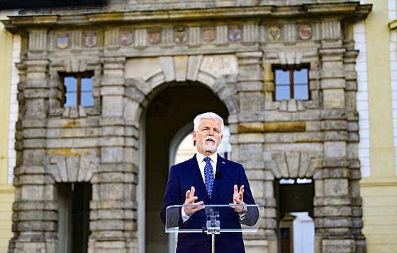 Prezident Petr Pavel p�i svém novoro�ním projevu. (1. ledna 2025)