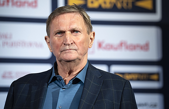 Svazový prezident Alois Hadamczik na tiskové konferenci po bronzu hokejových...
