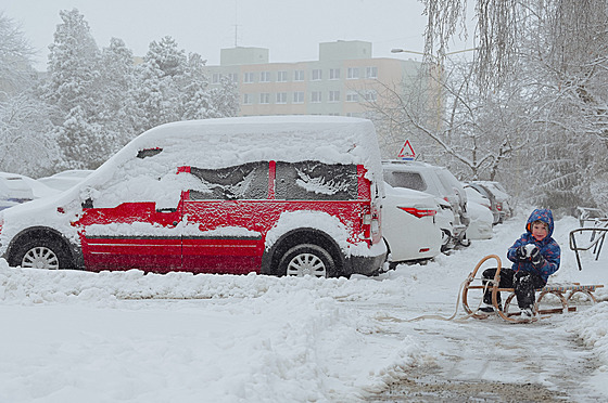 Ko�ice zasypal pr�myslový sníh. (2. ledna 2025)