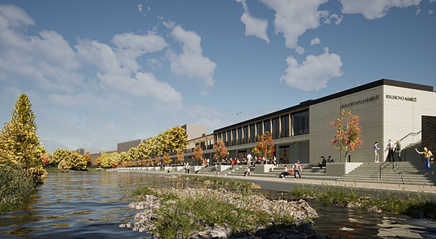 Náplavka poblí haly Rondo nazvaná Rullerovo nábeí pinese Branm zcela...