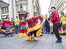 V dubnu proel Brnem Prvod romské hrdosti. (duben 2024)