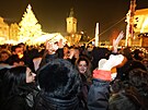 Centrem silvestrovsk�ch oslav je Starom�stsk� n�m�st� v Praze. (31. prosince...