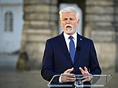 Prezident Petr Pavel p�i natá�ení novoro�ního  projevu (1. ledna 2025)