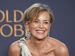 Sharon Stone na Zlatých glóbech v Los Angeles (5. ledna 2025)