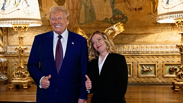 Italská premiérka Giorgia Meloniová se setkala s Donaldem Trumpem v jeho...