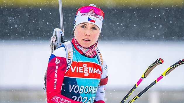 Tereza Voborn�kov� p�i tr�ninku na Sv�tov� poh�r v Oberhofu.