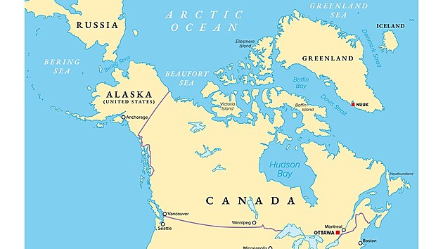 Mapa USA a Gr�nska