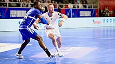 Tomá Piroch bhem utkání s Francií.