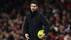 Mikel Arteta, trenér Arsenalu, bhem utkání Ligového poháru s Newcastlem.