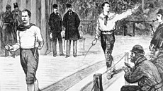 Dan O ́Leary a Edward Payson Weston v souboji na trati. První drsný chlap,...