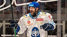 Radek Smoleák z Kladna se raduje z gólu.