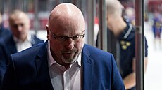 Kou� �eské dvacítky Patrik Augusta po zápase se �védskem.