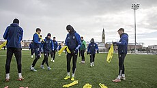 První trénink olomouckých fotbalist� po zahájení zimní p�ípravy.