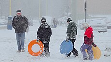 Ko�ice zasypal pr�myslový sníh. (2. ledna 2025)