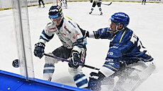Kladno, 3.1.2025, Rytí�i Kladno - Liberec, hokejová extraliga. Vlevo Michal...