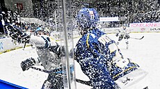 Kladno, 3.1.2025, Rytí�i Kladno - Liberec, hokejová extraliga. Vlevo Michal...