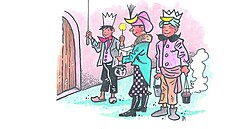 D�ti se t�ily na �estý lednový den, kdy budou chodit coby t�i králové od domu...