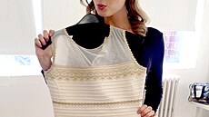 Jediný kousek �at� v bílé a zlaté se vydra�il pro charitu.