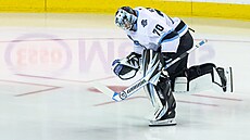 Karel Vejmelka z Utahu se chystá na zápas.