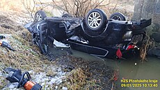 Honda skonila u Kokoova u Nepomuka na Plzesku v potoce. idi havaroval na...