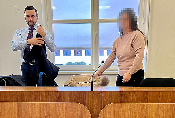 Obalovaná Dominika B. se svým obhájcem v jednací síni Okresního soudu v...