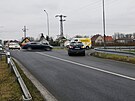 M�sto nebezpe�n� k�i�ovatky, kter� se nach�z� na hlavn�m tahu I/28 z Loun do...