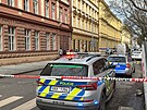 Zsah policie u podezel ltky v ulici Pernerova na Praze 8. (10. ledna 2025)