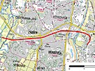 Mapka seku eleznin trati mezi zastvkami Ostrava - Svinov a Ostrava -...