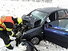 �idi� osobn�ho auta se u Horn� Lod�nice p�i p�edj�d�n� v hust� mlze srazil s...