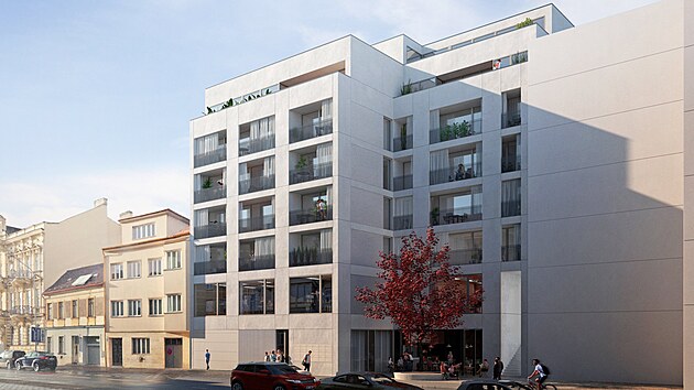 Mon budouc podoba bytovho domu na mst zbouran vily v ulici Hlinky.