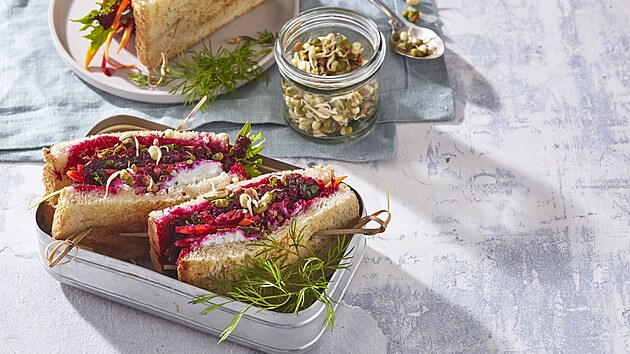 Toast s hummusem z ervené epy