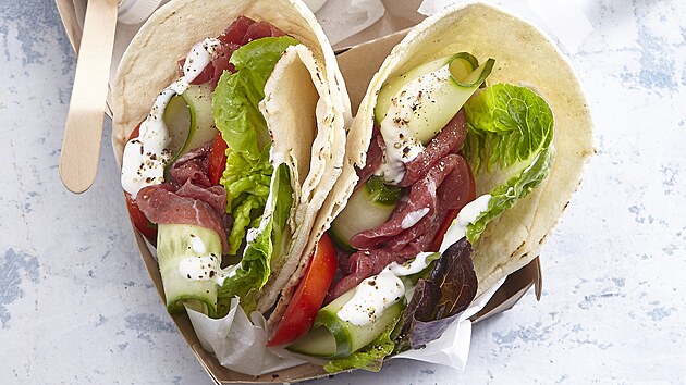 Tortilly plnné zeleninou a unkou