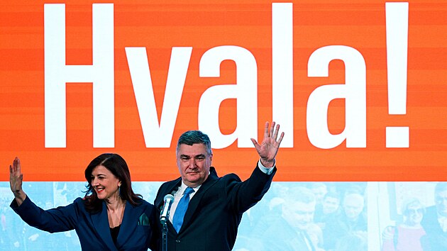 Chorvatsk� prezident Zoran Milanovi� v druh�m kole prezidentsk�ch voleb podle o�ek�v�n� obh�jil sv�j mand�t. (12. ledna 2025)