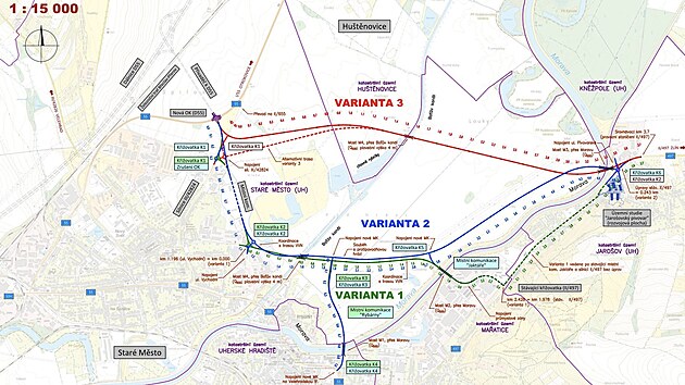 Mapka chystanho dlninho pivade D55 Uhersk Hradit  Star Msto