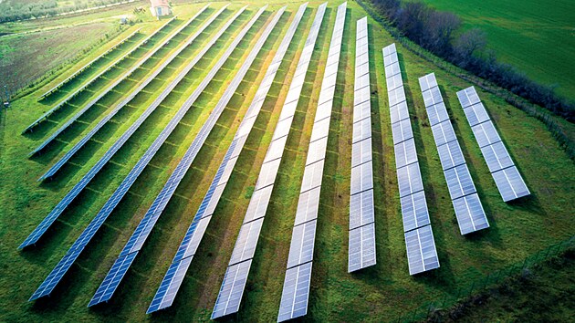 Vizualizace solrn elektrrny u Lichnova na Bruntlsku (10. ledna 2025)