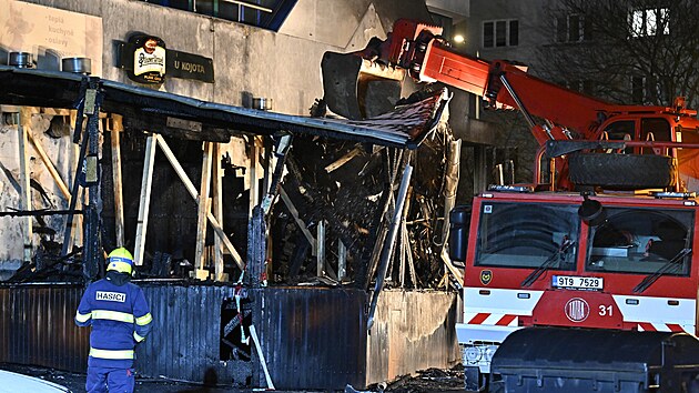 Hasii zaali strhvat konstrukci vyhoel pedzahrdky v restauraci u Kojota v Most. (12. ledna 2025)