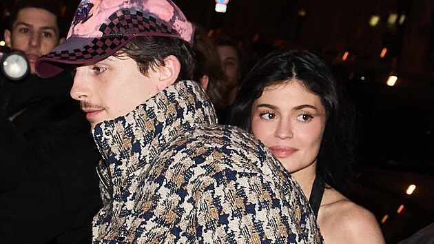 Timothee Chalamet s partnerkou Kylie Jennerovou (Par�, 16. ledna 2025)