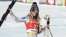 Spokojená Ester Ledecká po sjezdu ve Svatém Antonu.