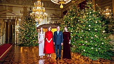 Belgická královská rodina. Zleva princezna Eleonore, královna Mathilde, král...