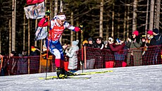 Vít�zslav Hornig na trati b�hem smí�ené �tafety dvojic v Oberhofu.