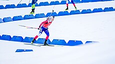 Tereza Voborníková b�hem závodu s hromadným startem v Ruhpoldingu.